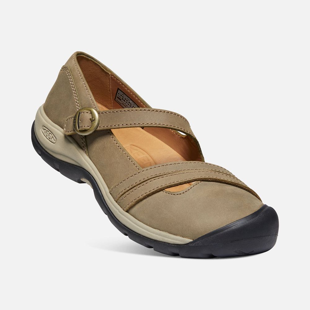 Keen Slip-On Dames Khaki - Presidio Ii Cross Strap - 72164-YMSD